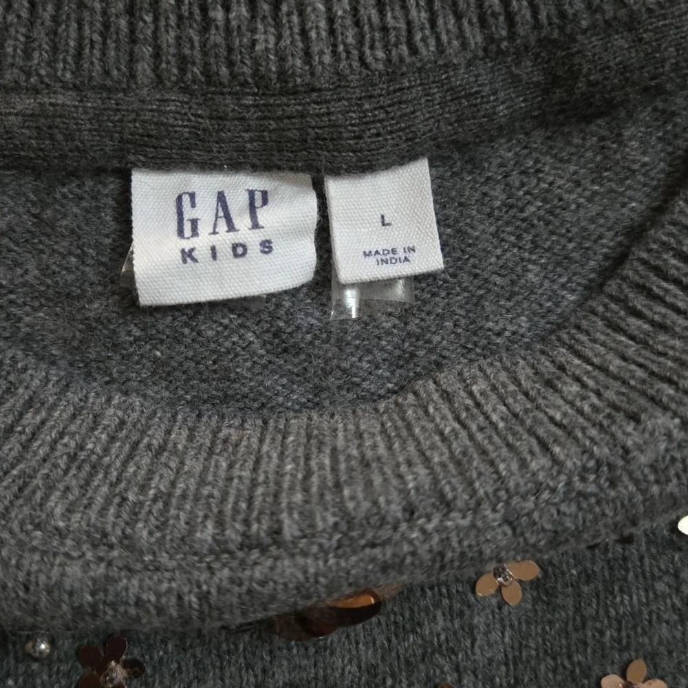 GAP Gray Kids Sweater with Floral Accents